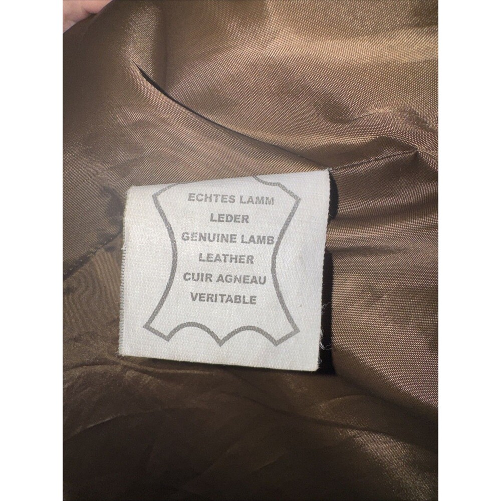 Vintage Lambskin Leather Trenchcoat Brown Women's Size M - Picture 7 of 8